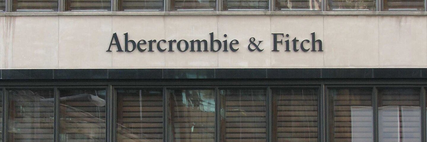 Abercrombie & Fitch sign on a city storefront