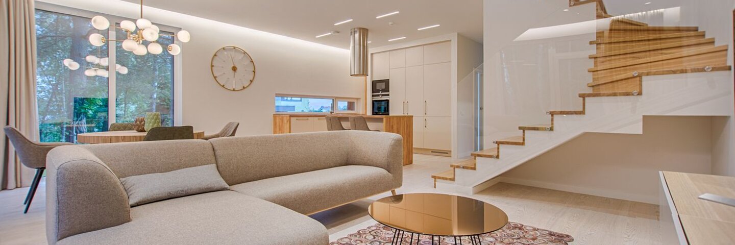 Open-plan apartment living room